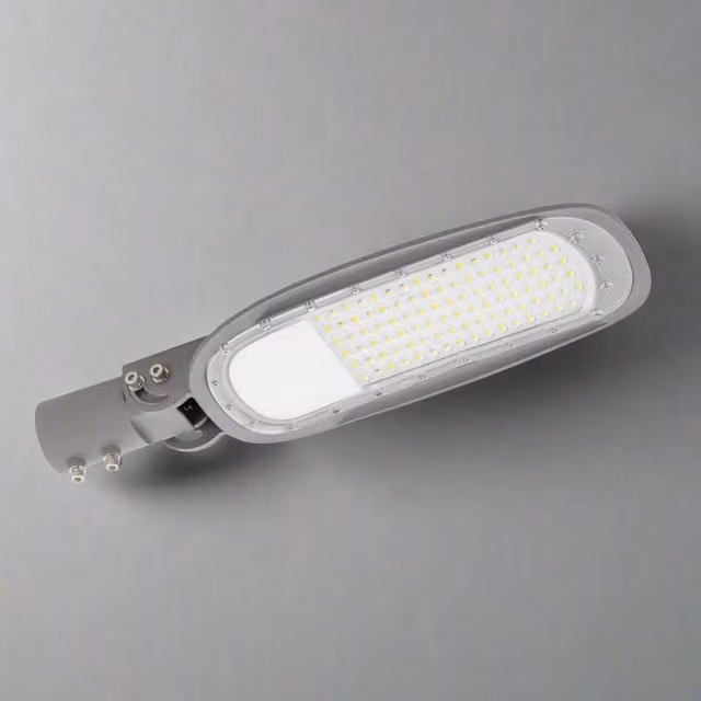 CGC Indiana 100W LED Post Top Streetlight in Silver Aluminium with Adjustable Glass Diffuser
