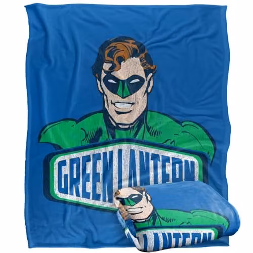 Warner Bros. Green Lantern Banner Super Soft Fleece Throw Blanket, Multicolour, W/D/H: 152.4 x 127.0 x 1.0 cm – 1