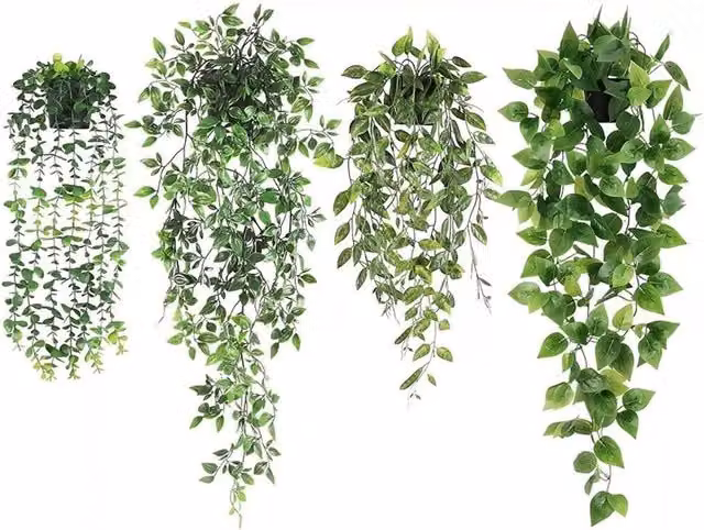 Nordara 4-Piece Set of Green Artificial Hanging Potted Vine Plants – 1