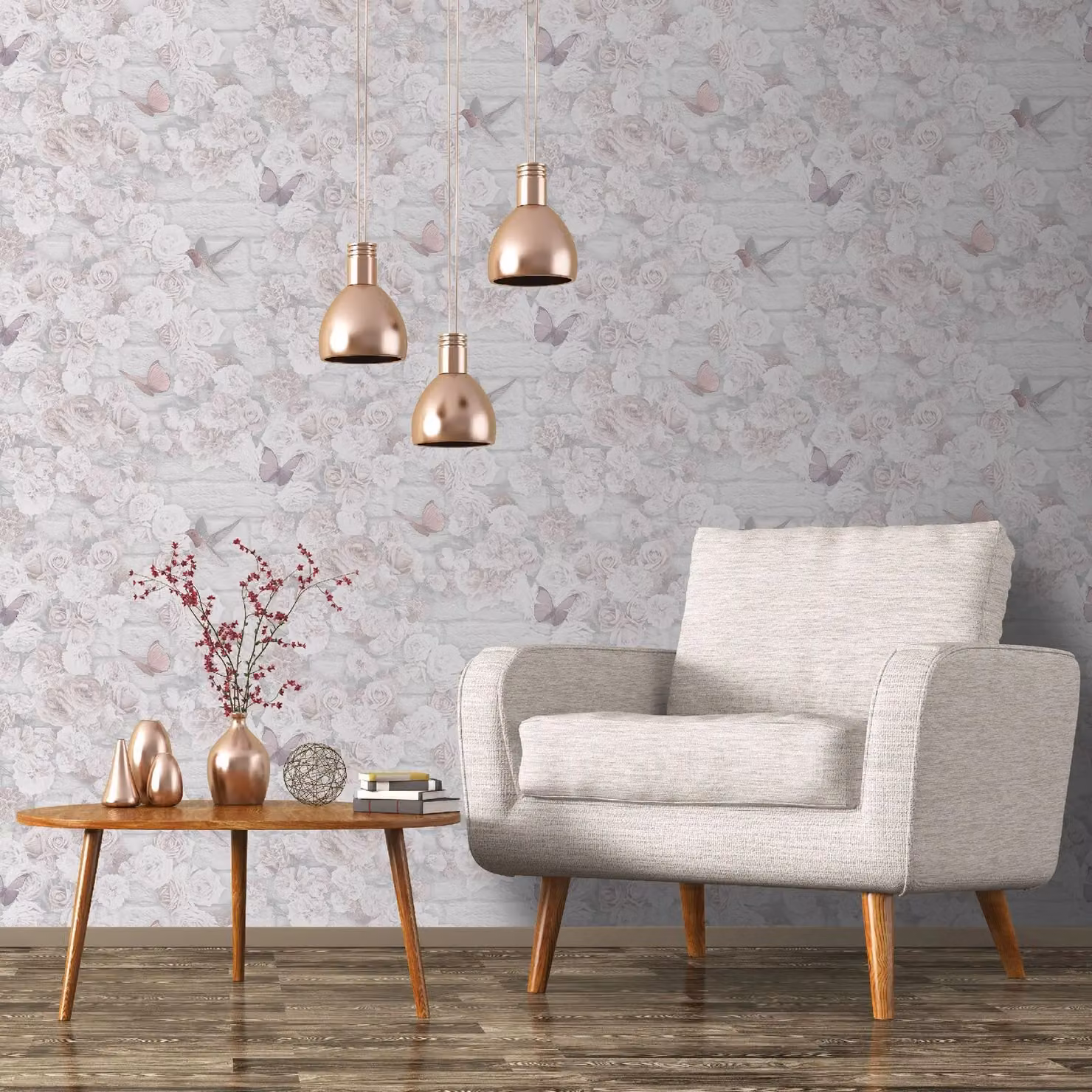 Superfresco Easy Pink and White Floral Botanical Wallpaper Roll, Width: 52 cm – 2