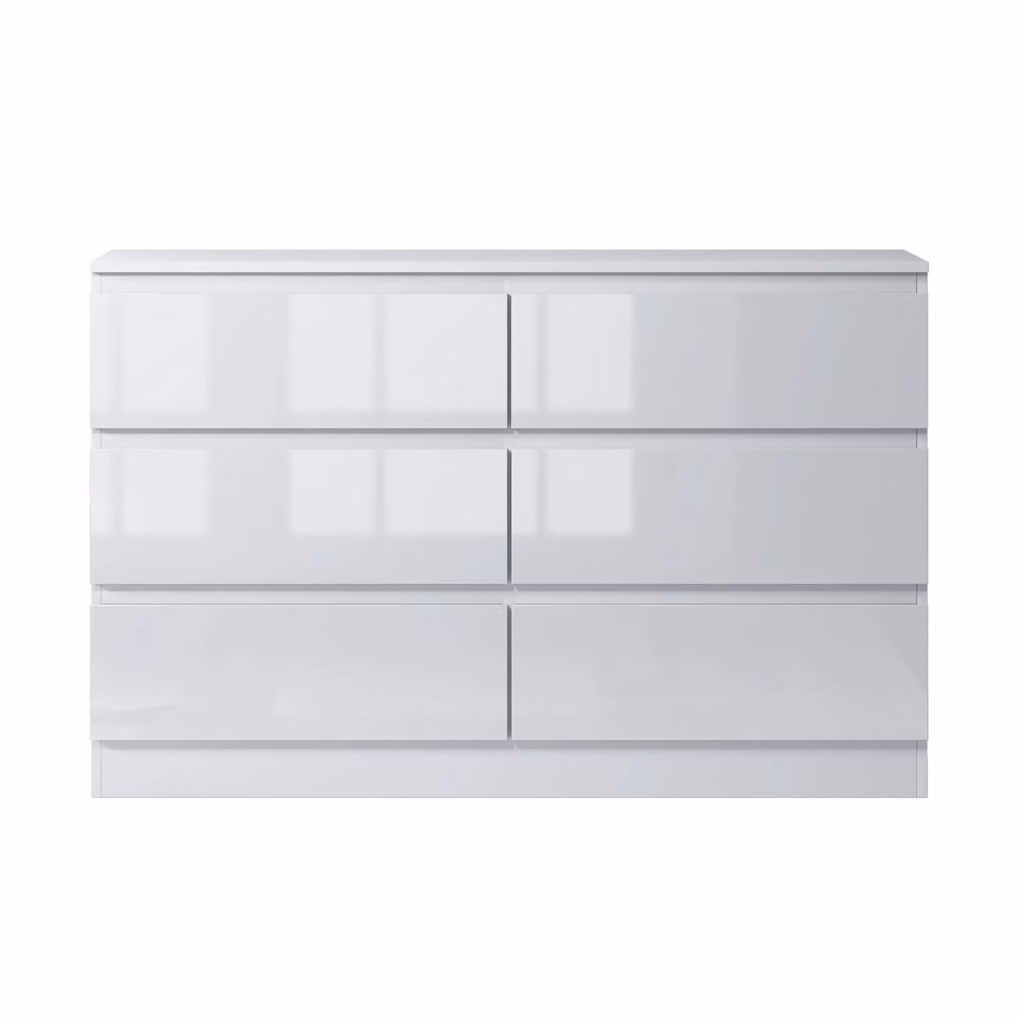 SquareBoxx Fairfield Gloss Minimalist 6 Drawer Chest of Drawers in White – 2