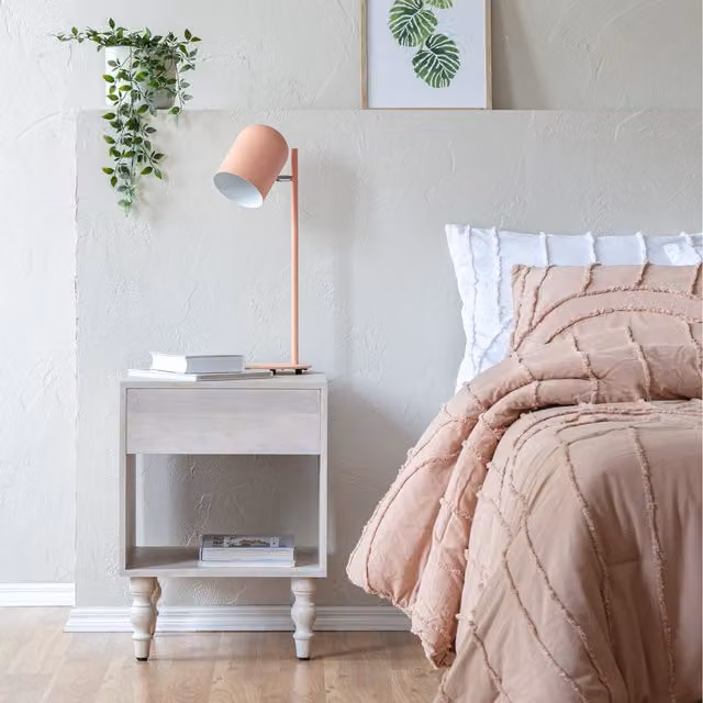 MH London Scandinavian Mango Wood Nightstand in White