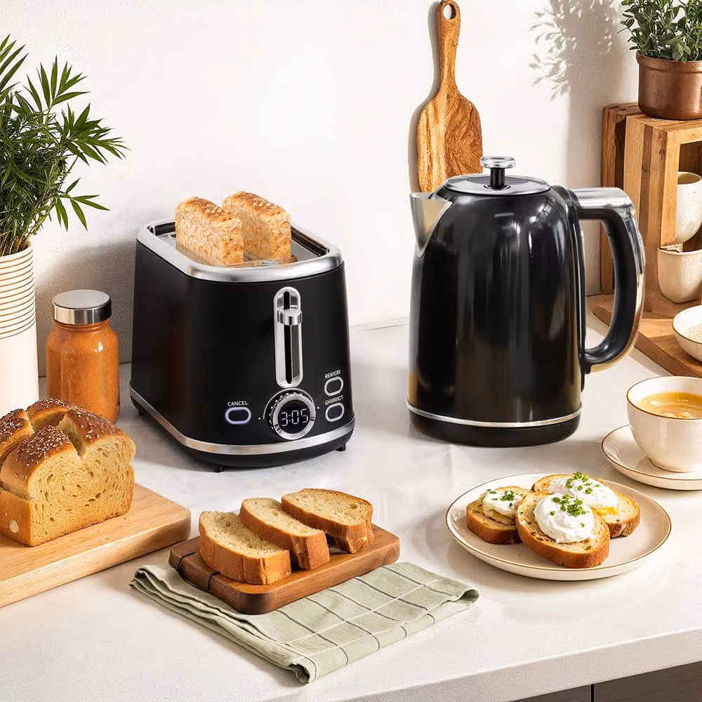 STILVORA Kettle and Toaster Set with Temperature Control in Black – 2
