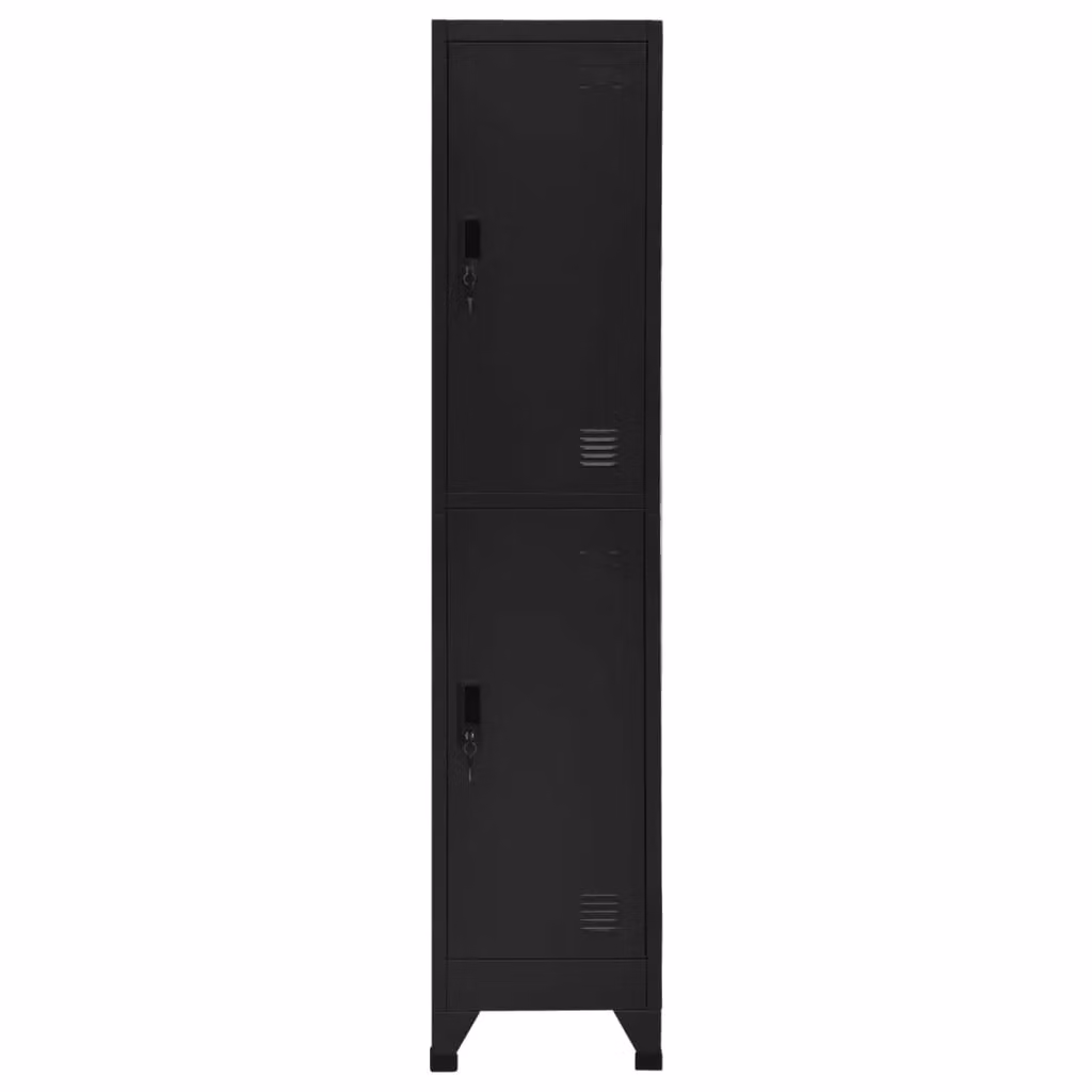 Berkfield Home Black Metal Locker Cabinet with Hanging Rod and Lock, W/D/H: 38 x 45 x 180 cm – 2