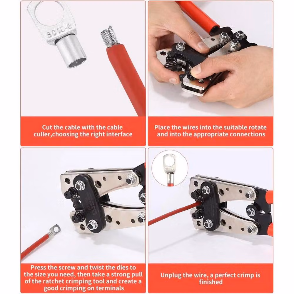 NESTLUNE Red Duty Crimping Tool with 80 Heat Shrinkable Tubes and 80 Terminals, W/D/H: 1000 x 400 x 400 mm – 3