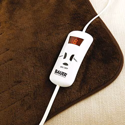 Bauer Professional Soft Fleece Electric Heated Throw Blanket in Brown, W: 120 cm, D: 160 cm – 6