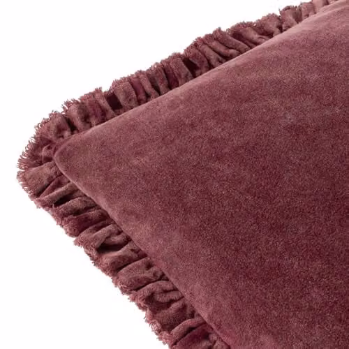 Yard Bertie Cotton Velvet Filled Cushion in Red, W/D/H: 45 x 45 x 45 cm – 3