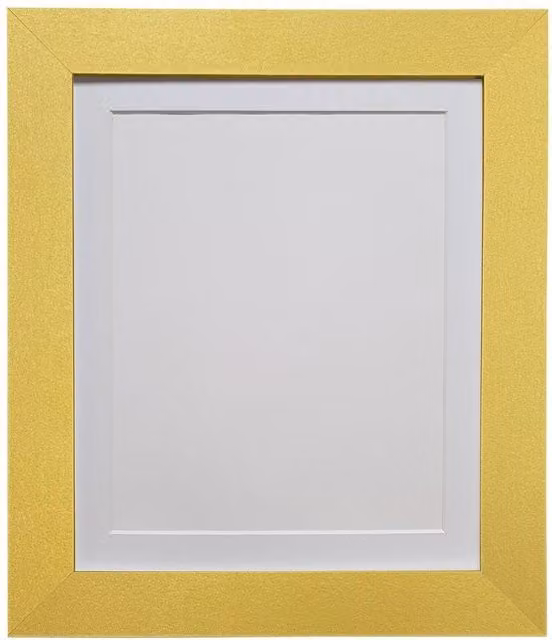 Frames & Mirrors 4U Metro Gold Rectangular Picture Frame with White Mount for 30 x 20 Inch Images