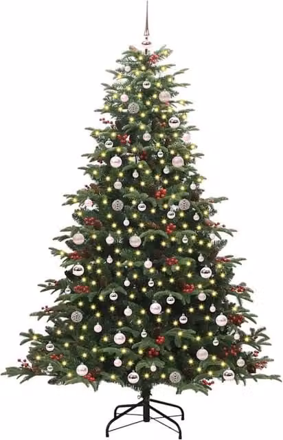 Berkfield Home Elegant Green Artificial Christmas Tree with 300 LEDs and Stand
