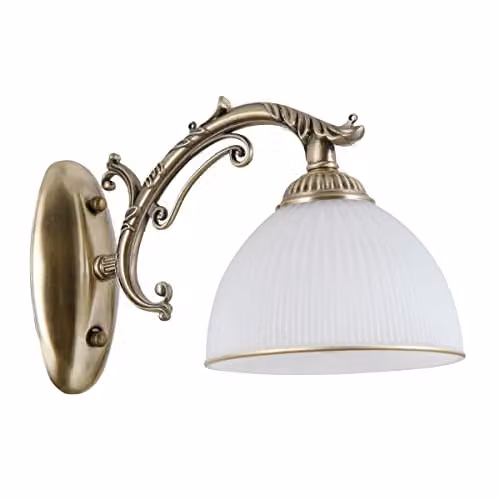 Netlighting Feneza Modern 1 Light Wall Lamp with Glass Dome in Bronze and White, E27