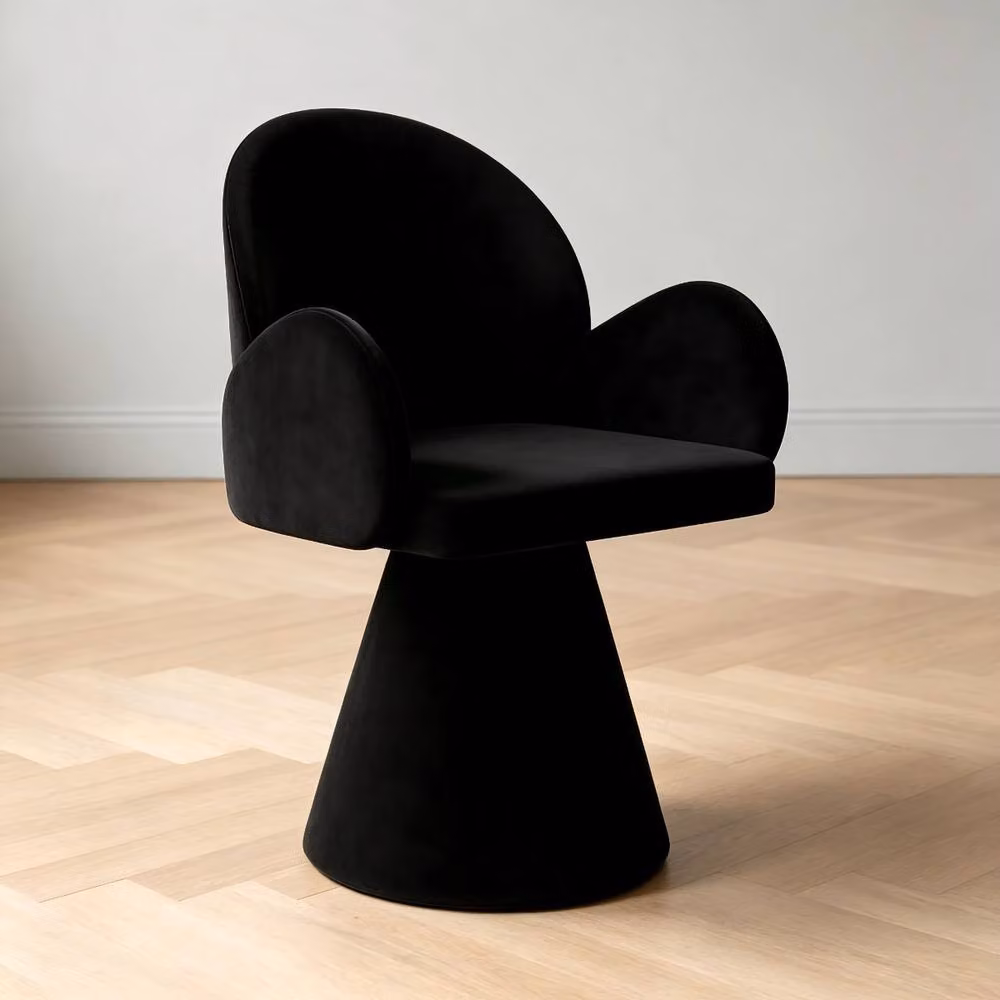 Rolipo Luxury Black Rotating Vanity Stool for Bedroom Dressing Tables – 4