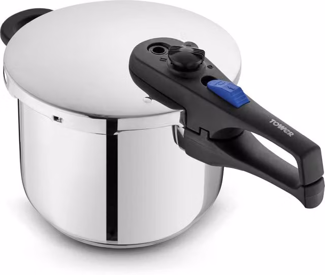 Tower Stainless Steel Pressure Cooker, 6L, Silver, Diameter: 22 cm