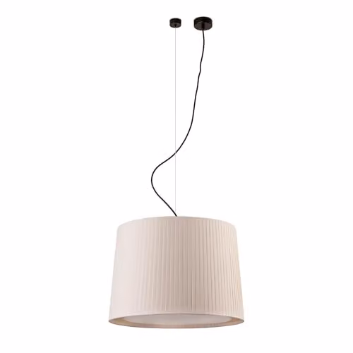 Netlighting Samba Cylindrical Pendant in Black and Beige with E27 Bulb, Diameter: 45 cm