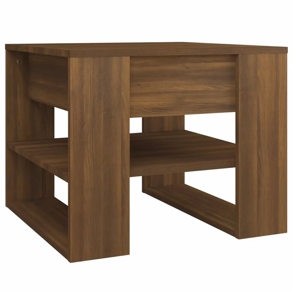 Berkfield Home Brown Oak Coffee Table, W/D/H: 55.5 x 55.5 x 45 cm – 2