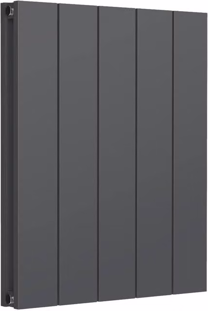 Bathroom Kingdom Casina Anthracite Double Flat Panel Horizontal Aluminium Radiator, W: 600 mm, H: 470 mm, Grey