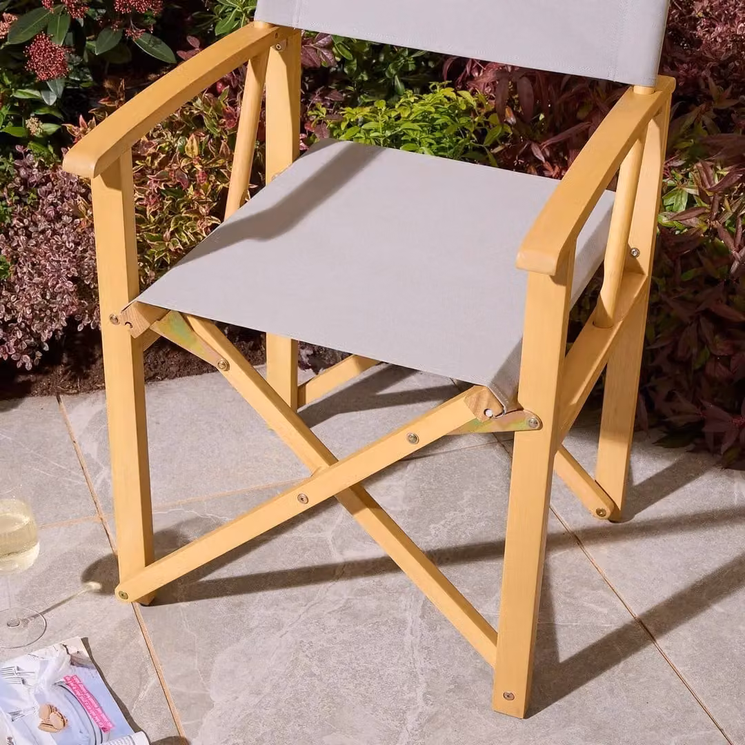 Rowlinsons Ascot Folding Directors Chair in Slate Grey, W: 53.5 cm, D: 52.5 cm, H: 87 cm – 6