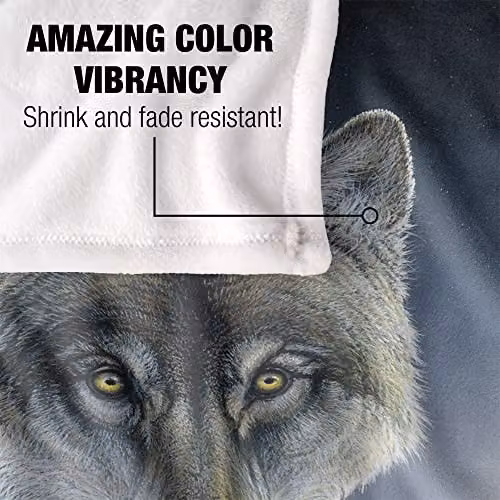 Wild Wings Midnight Wolves 2 Silky Touch Super Soft Fleece Throw Blanket, Multicolour, W: 152 cm, D: 127 cm – 3