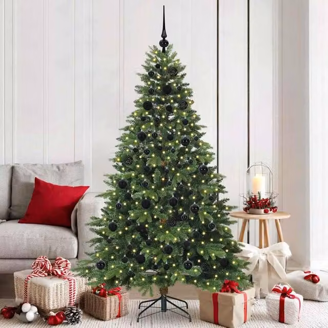 Berkfield Home Artificial Green Christmas Tree with 300 Warm White LEDs, Height: 180 cm – 1