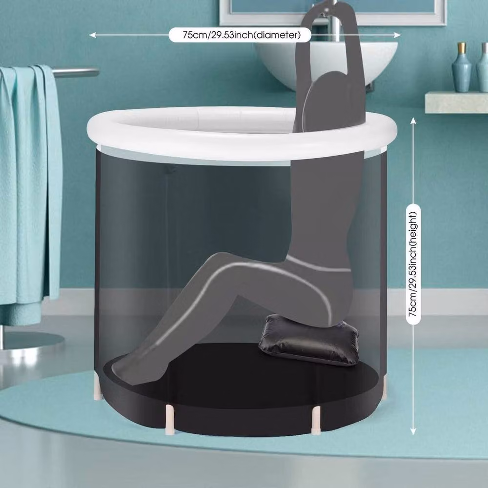 EONLION Large Portable Ice Bath Tub with Lid for Cold Water Therapy, Black, W: 200 cm, D: 100 cm – 2