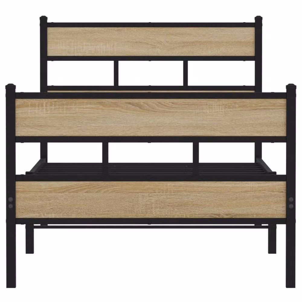 Berkfield Home Metal Bed Frame in Sonoma Oak Brown, Small Single, W: 75 cm x L: 190 cm – 4