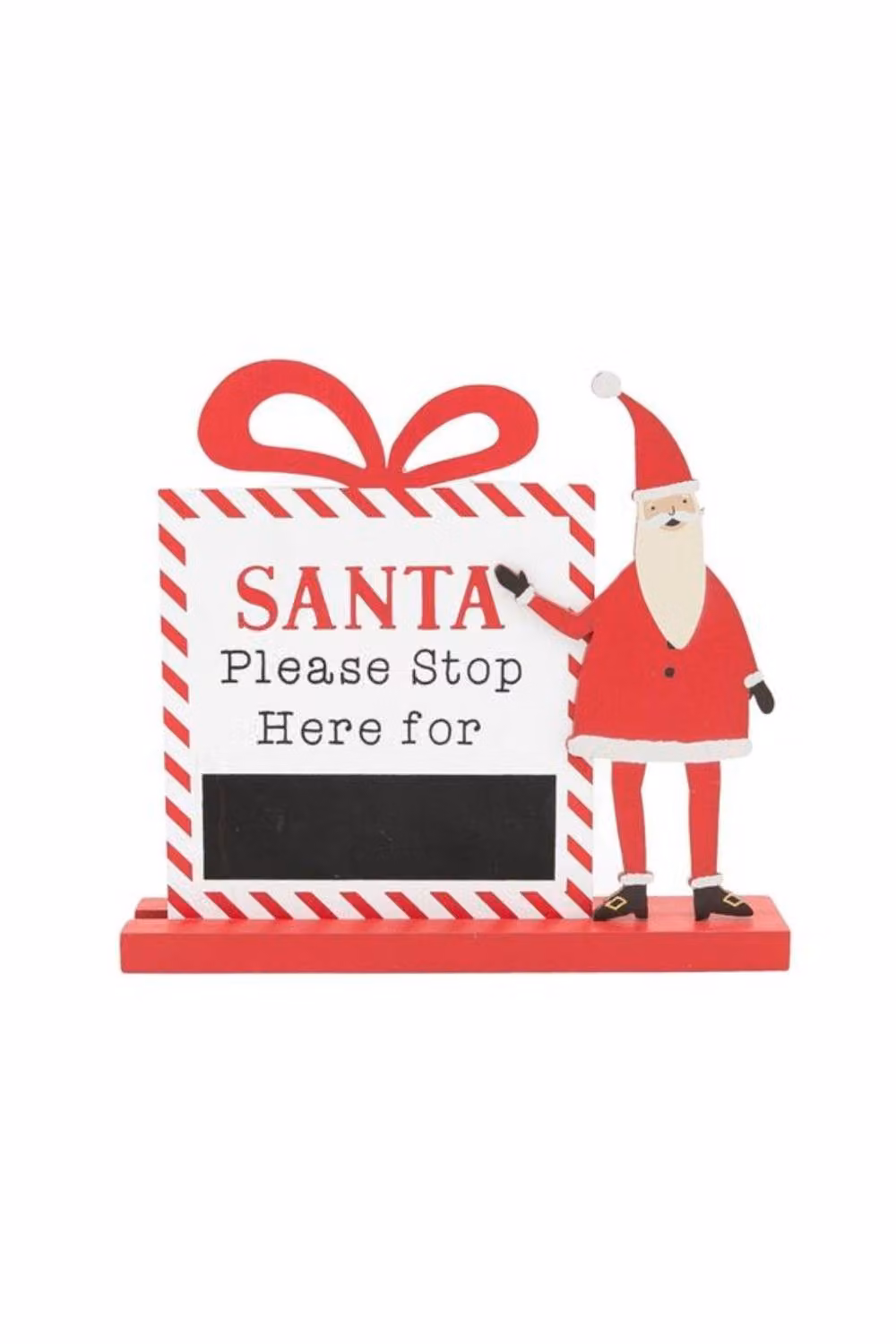 KDMD Santa Please Stop Here Chalk Board Decoration, White Rectangular Tabletop Wood Design – 2