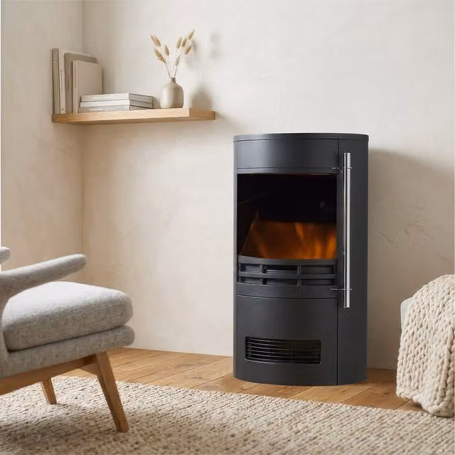 Sureflame Dunston Round Electric Stove in Black