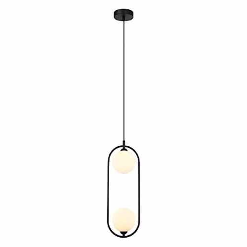 Netlighting Lupus Modern 2 Light Globe Pendant Ceiling Light in Black with G9 Bulbs – 1