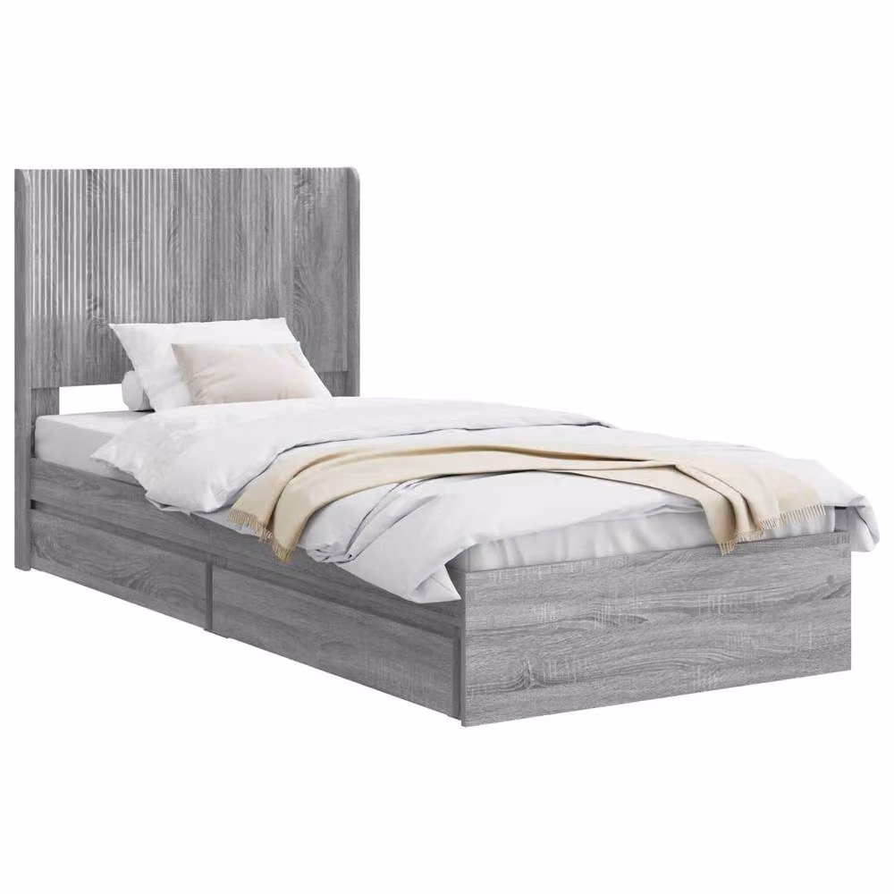 Berkfield Home Modern Bed Frame with Headboard and Lift Up Storage in Grey Sonoma – 2