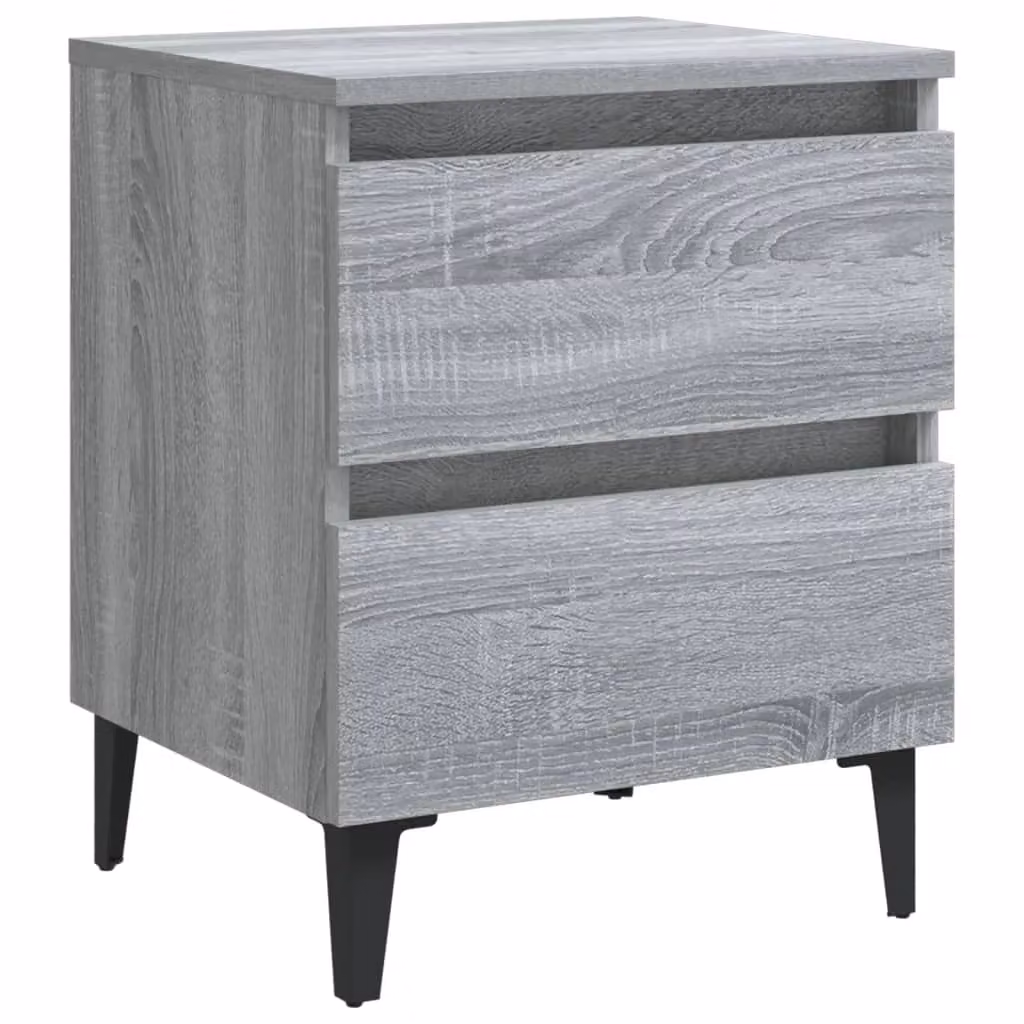 Berkfield Home Bed Cabinet with Metal Legs in Grey Sonoma, W: 40 cm, D: 35 cm, H: 50 cm – 2