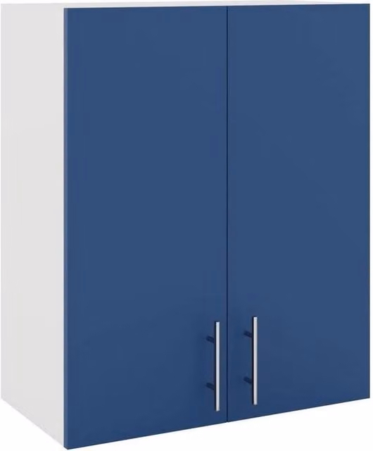 SPETLEK Modern Navy Blue Kitchen Wall Unit with Hinged Doors – 1