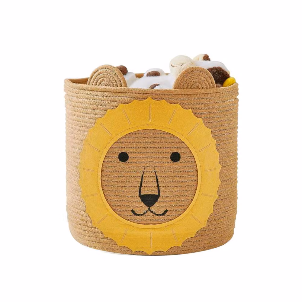 Voltico Large Foldable Cotton Animal Storage Basket in Brown, W/D/H: 30 x 30 x 30 cm – 2