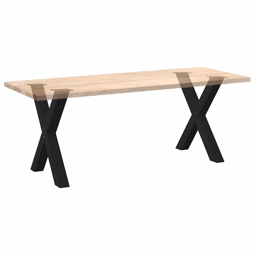 Berkfield Home Modern X-Shaped Dining Table Legs, 2 Piece Black Steel Set, H: 70-72.5 cm – 5