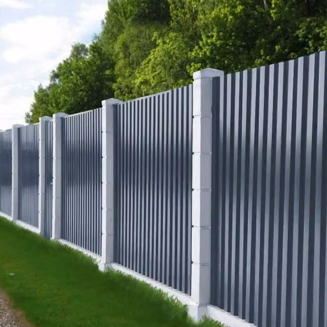Livingandhome Set of 12 Steel Corrugated Metal Panels in Black and Anthracite