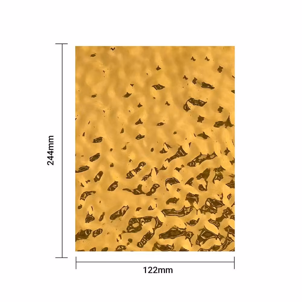 ENER-J BRITWALL Wave Pattern Metallic WPC Wall Panels, Pack of 2, Gold Water Ripple Decorative Interior Wall Cladding, W/H: 122 x 244 cm – 4