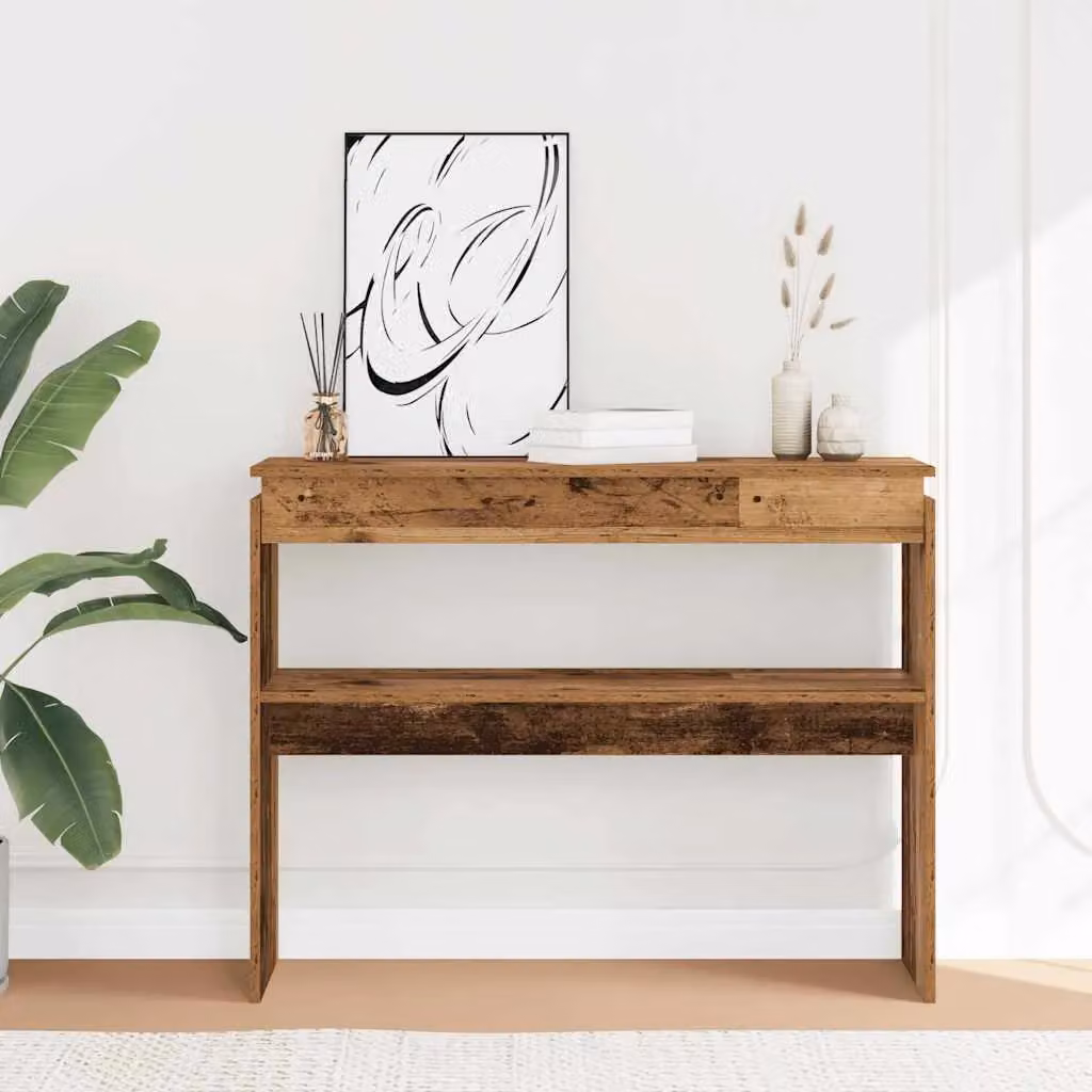 Berkfield Home Rustic Old Wood Console Table, Brown, W/D/H: 80 x 30 x 102 cm – 3