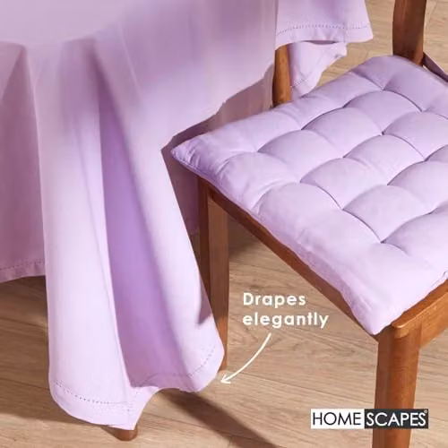 Homescapes Plain Purple Cotton Rectangular Tablecloth, W/D/H: 178 x 300 cm – 3