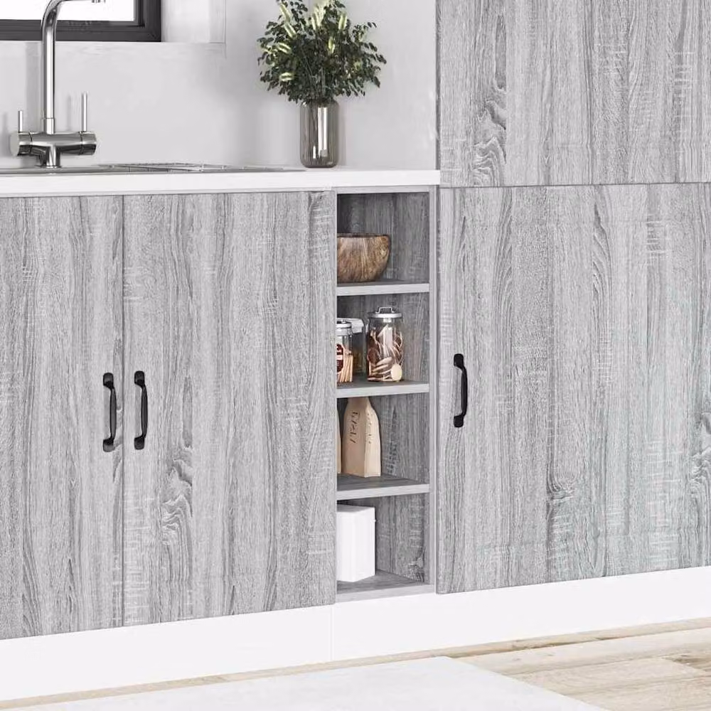 Berkfield Home Modern Grey Kitchen Base Unit with Hinged Doors and Internal Shelves, W/D/H: 44.5 x 3.0 x 81.5 cm – 3