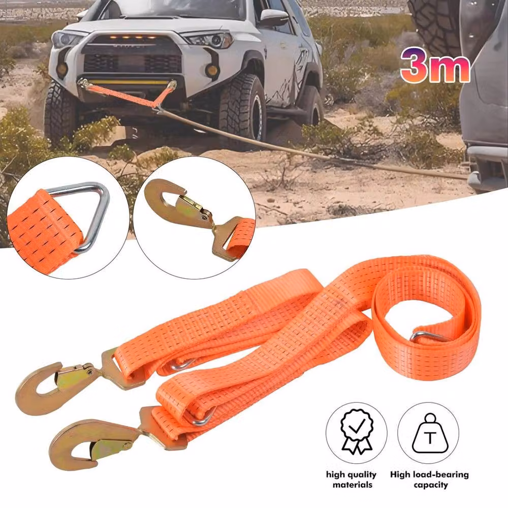 SPETLEK 2x 5000kg Winching Assistance Straps Webbing in Orange, W/H: 520 x 10000 mm – 2