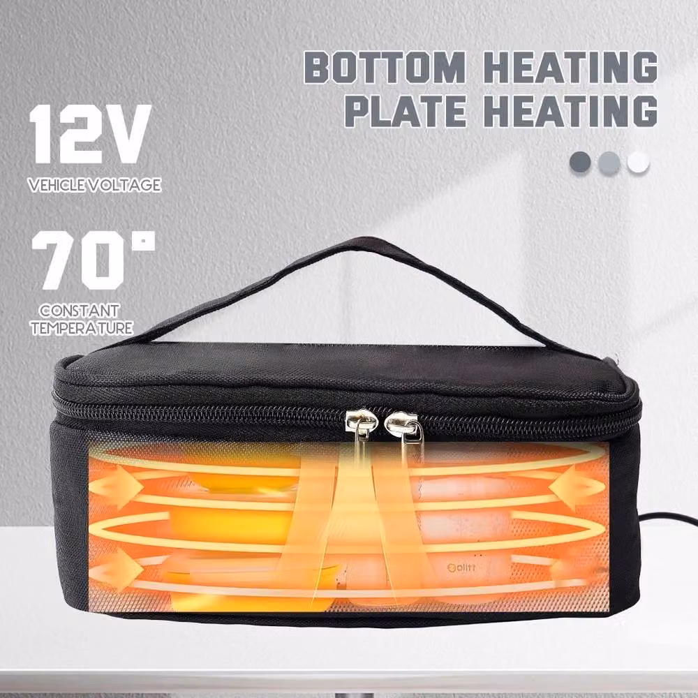 NESTLUNE 12V Electric Lunch Box Food Warmer Container, Black – 4