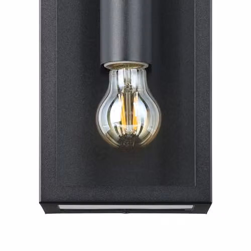 Eglo Alamonte 1 Black Metal and Glass IP44 Outdoor Wall Light – 4