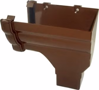 FloPlast Ogee Gutter Stopend Outlet Right Hand, Brown, 110mm x 80mm