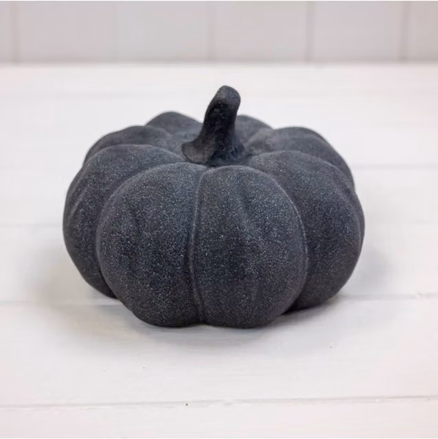 KDMD Black Statement Textured Ceramic Pumpkin Tabletop Decoration