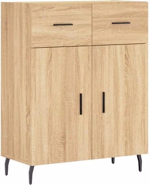 Berkfield Home Sonoma Oak Sideboard in Brown, W: 69.5 cm, D: 34 cm, H: 90 cm