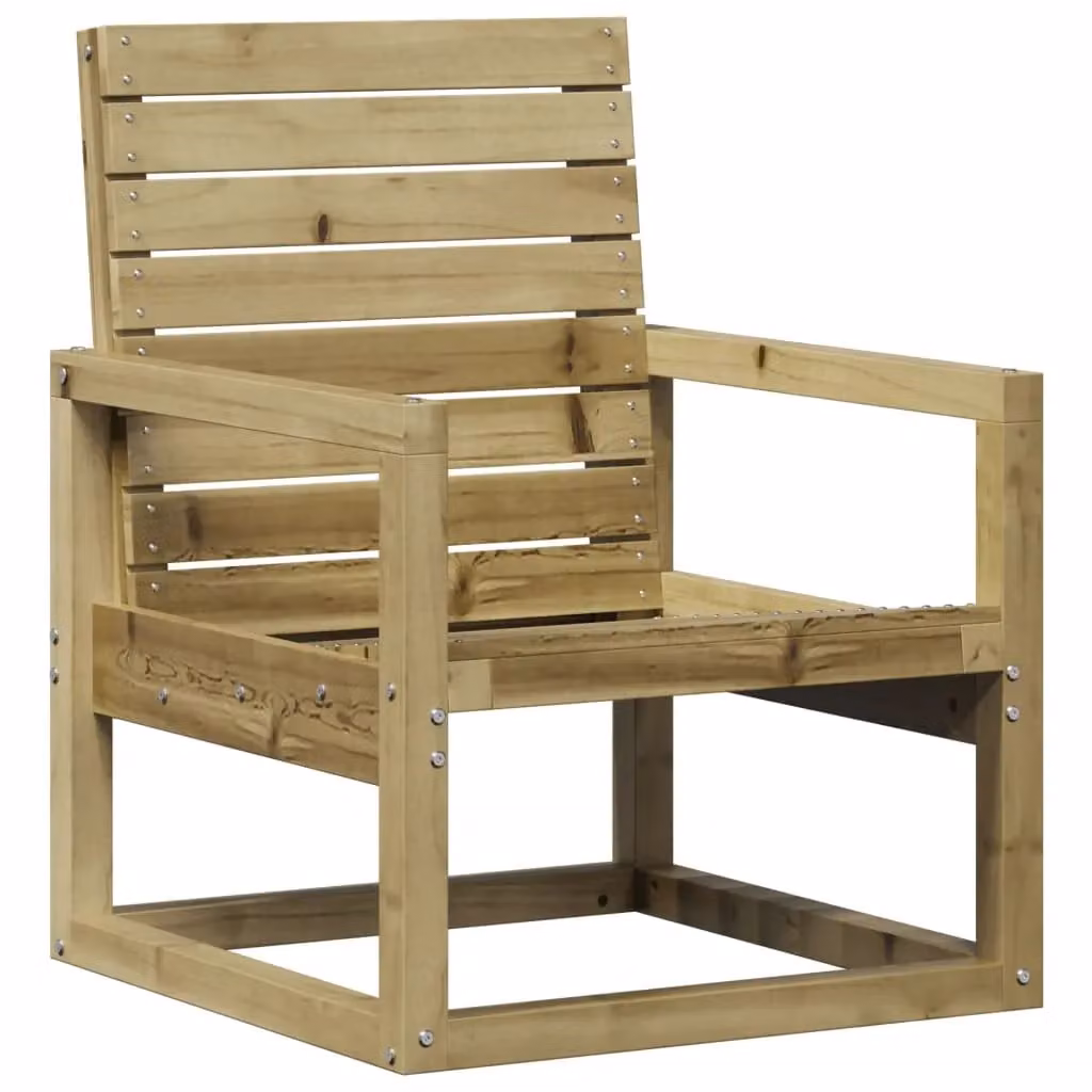 Berkfield Home Rustic Brown Impregnated Pine Wood Garden Chair W/D/H: 57.5 x 63 x 76 cm – 1
