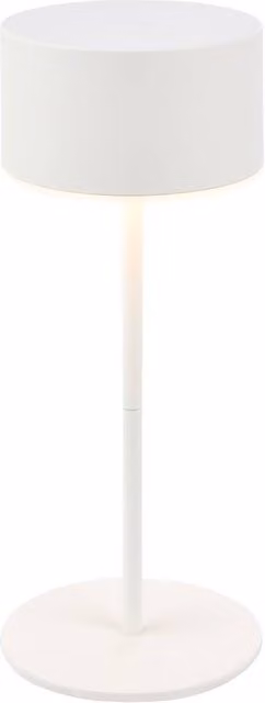 Briloner White Rechargeable LED Table Lamp with Touch Dimmer, IP44, W/D/H: 8 x 8 x 19 cm