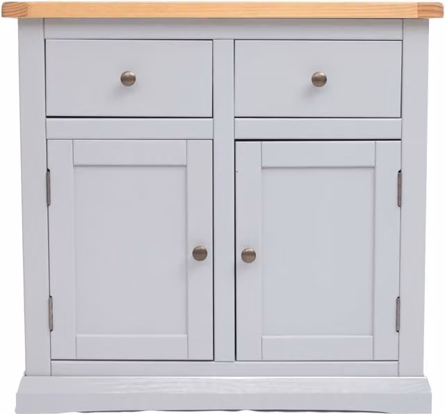 Cabinet Bits Loreo Grey 2 Door and 2 Drawer Sideboard with Brass Knobs