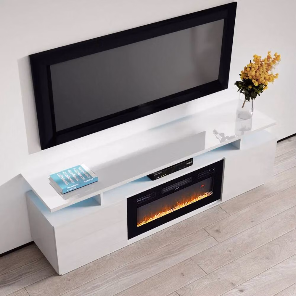 FORGEVIO White Modern Glossy 70inch TV Stand Cabinet Unit – 2