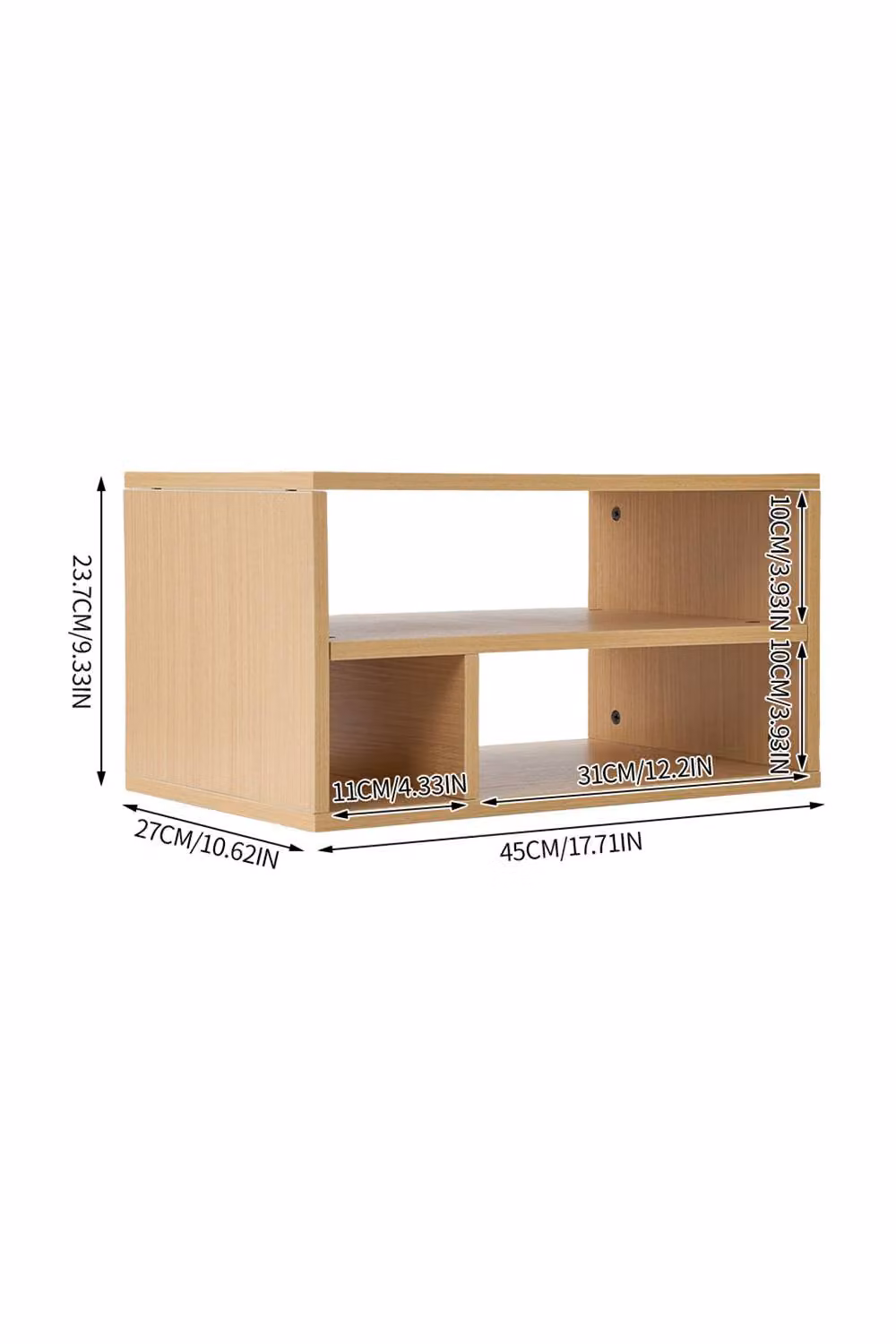 Living and Home 3-Tier Desktop Printer Stand and Office Desk Organiser in Brown – 3