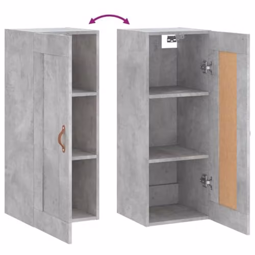vidaXL Wall Mounted Industrial Cabinet in Concrete Grey, W/D/H: 34.5 x 34 x 90 cm – 3
