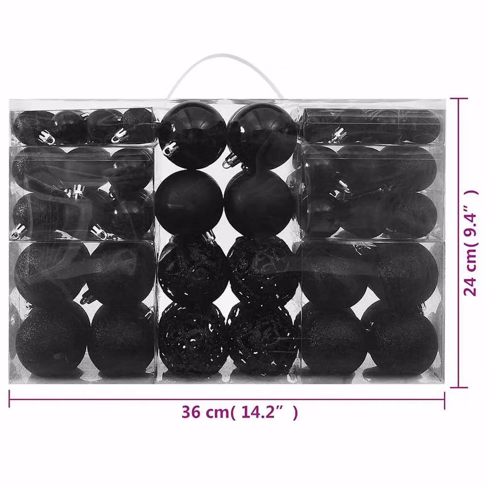 Berkfield Home Beautiful 100 Piece Black Christmas Bauble Set – 5
